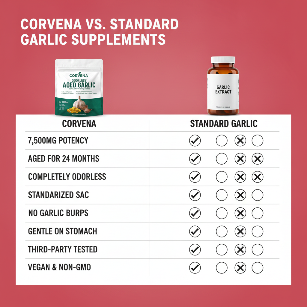 Corvena® Aged Garlic Extract - 7500mg Odorless Softgels